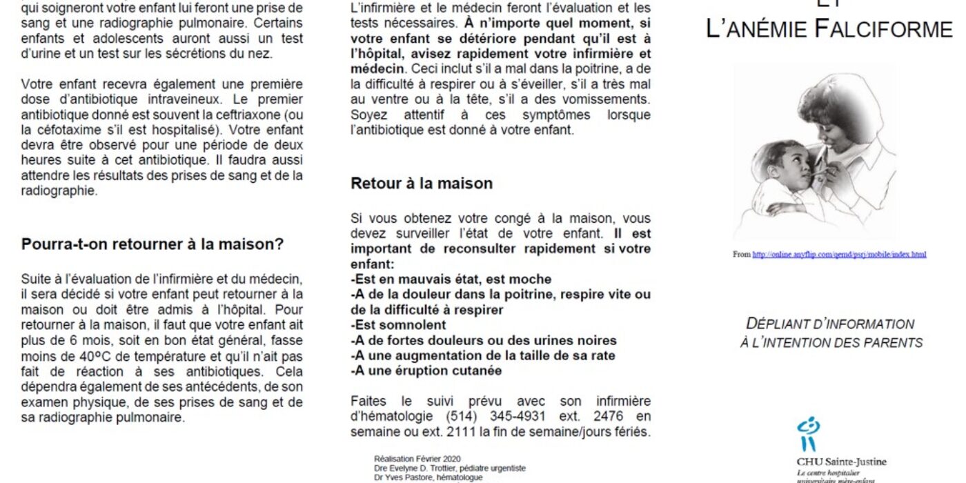 Anémie falciforme et fièvre conseils parents p1