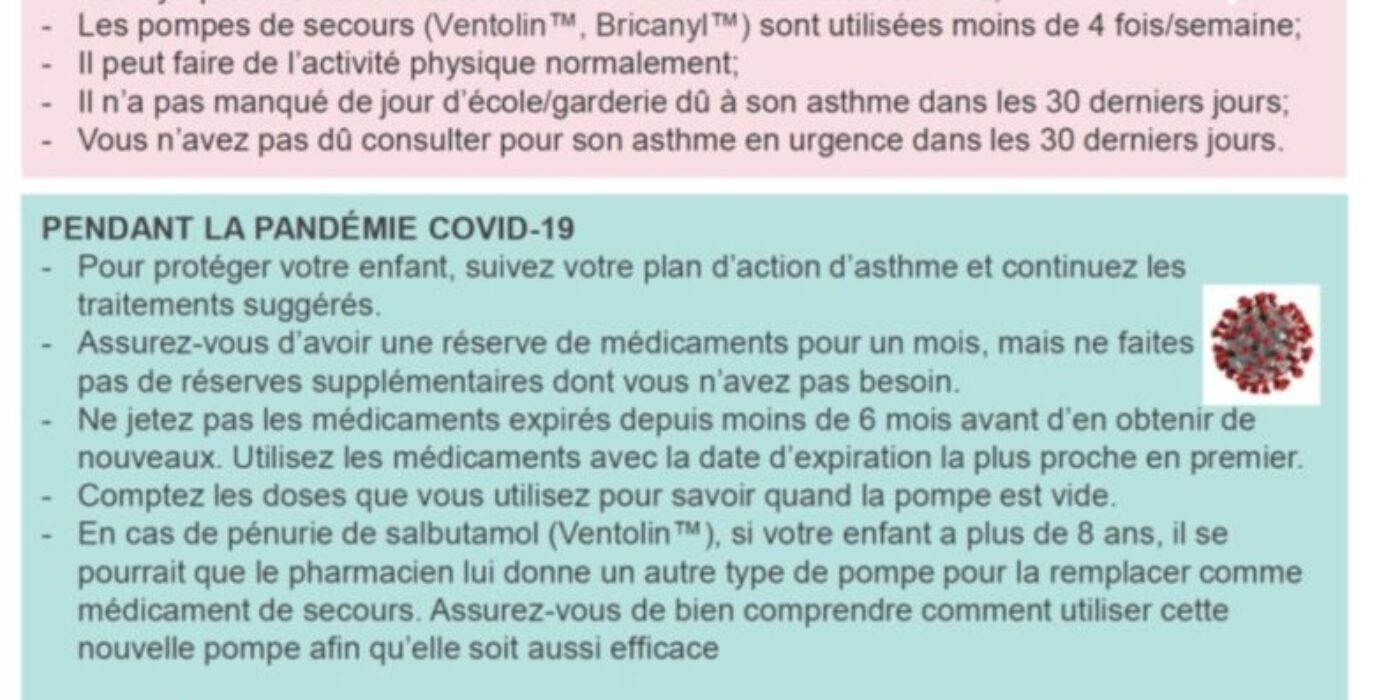 Asthme chez votre enfant COVID p1