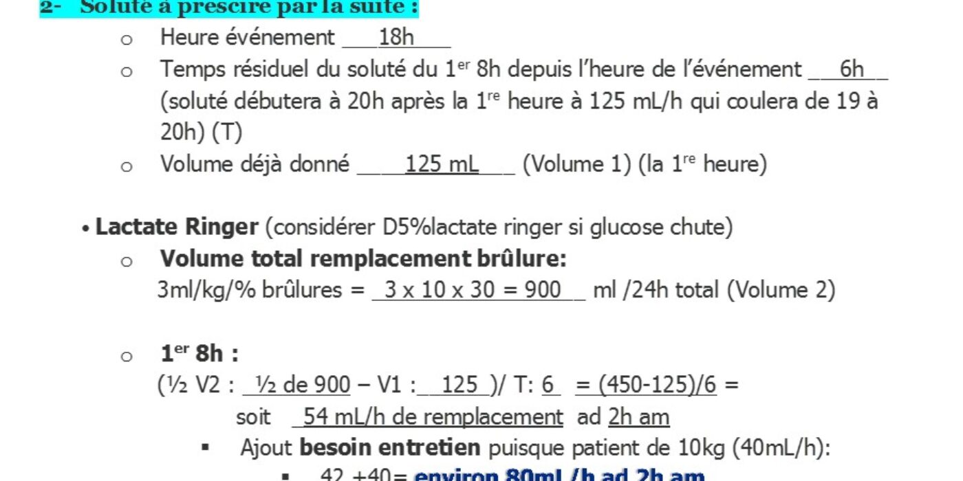 Brulure ex calcul
