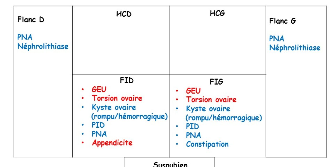 Examen Diagnostic differentiel douleur pelvienne