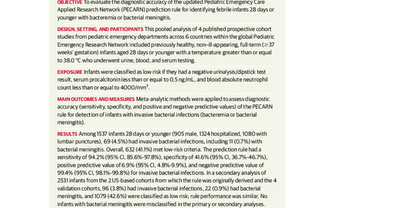 Prediction of Bacteremia and Bacterial Meningitis Among Febrile Infants Aged 28 Days or Younger